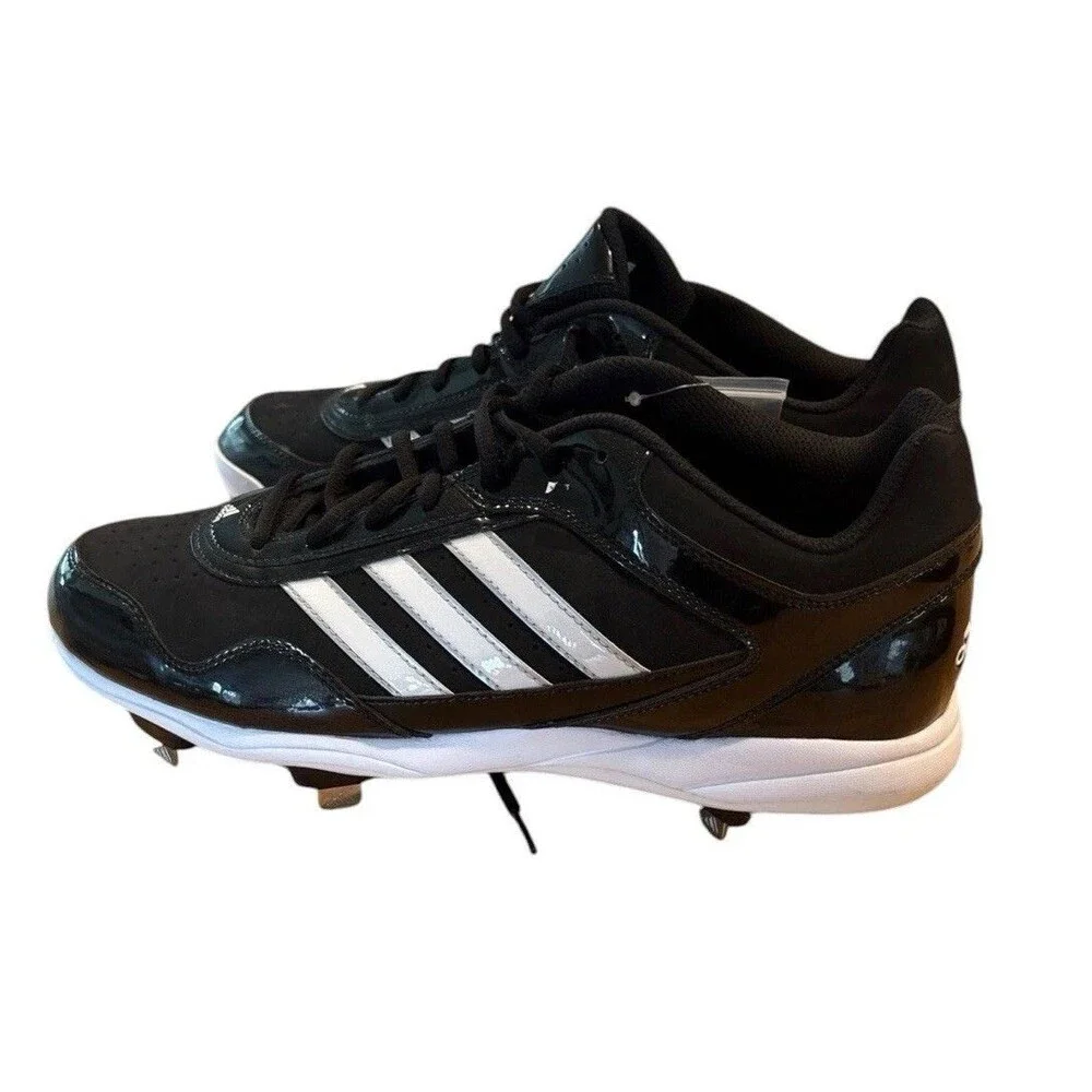 Adidas Baseball Cleat Sz 14 Men's Black New without Box Extra White Laces